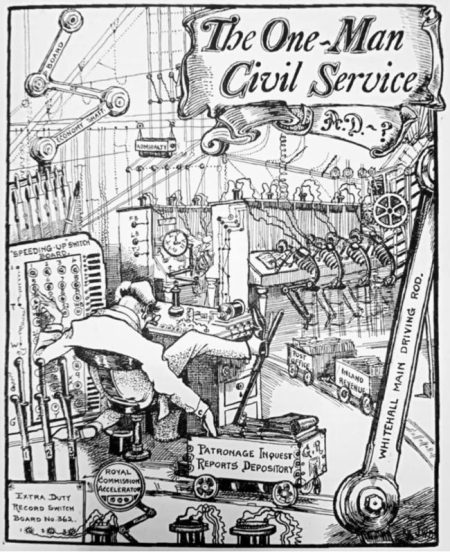 Fig. 1: Vernon Hill and Juan W. P. Chamberlin’s “A Prophetic Nightmare” – cartoon published in Red Tape: A Civil Service Magazine (January 1912)