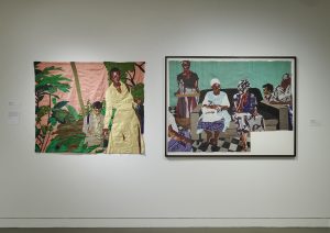 Billie Zangewa, „Thread for a Web Begun“, 2021, Installationsansicht © Museum of the African Diaspora (MoAD)